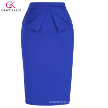 Высокое Грейс Карин женщин эластичный бедра-завернутый винтажные Ретро Синяя юбка-карандаш CL010454-3